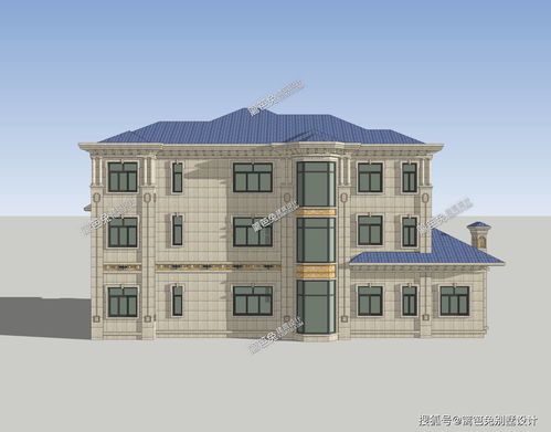 三层独栋别墅设计图 新农村三层自建房别墅户型施工图纸